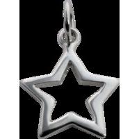 Silver Open Star Charm