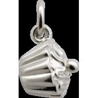 silver cupcake charm