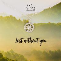 silver compass necklace with lost message