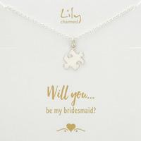 Silver Jigsaw Necklace with \'Be My Bridesmaid\' Message
