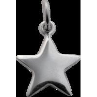 Silver Solid Star Charm