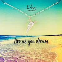 silver ice cream necklace with live as you dream message