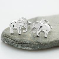 Silver Elephant Stud Earrings