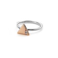 silhouette triangle ring rose gold plated