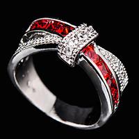 Size 6/7/8/9/10 High Quality Women Red Sapphire Rings 10KT White Gold Filled Ring