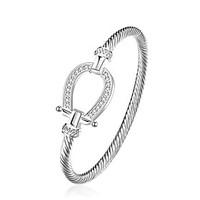 Silver Plated Bracelet Bangles Wedding/Party/Daily/Casual 1pc