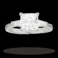 Silver Princess Cut Cubic Zirconia Ring