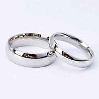 Simple High Polished Titanium Steel Couple Rings 2pcs Promis rings for couples