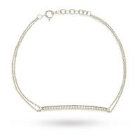 Silver Cubic Zirconia Bar Bracelet