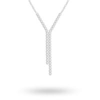 Silver Cubic Zirconia Drop Necklace