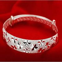 Silver Full-Star Adjustable Bangle Bracelet Christmas Gifts