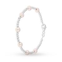Silver Cultured Fresh Water Pearl Beaded Bracelet