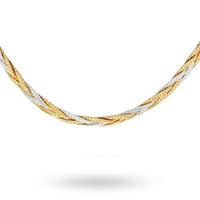 Silver and Yellow Gold Plated Plait Necklace