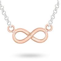 Silver And Rose Gold Plated Infinity Pendant