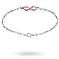 Silver And Rose Gold Plated Infinity Bracelet