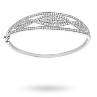 silver cubic zirconia marquise bangle