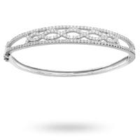 silver cubic zirconia infinity bangle