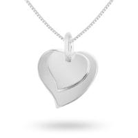 Silver Double Heart Charm Pendant