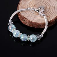 Silver Beads Strand Bracelet Alloy Heart Pendant Fashion Daily / Casual Jewelry Gift Silver1pc