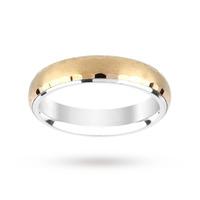 silver and 9 carat gold bonded fancy wedding ring 5mm