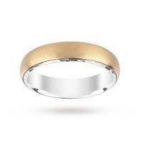 silver and 9 carat gold bonded plain matt wedding ring 5mm