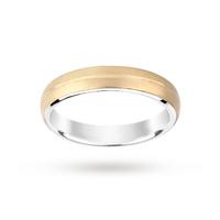 silver and 9 carat gold bonded 3 stone wedding ring 5mm