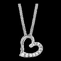 Silver and Cubic Zirconia Heart Pendant