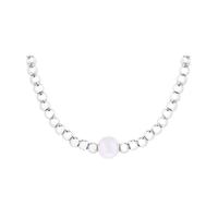 Silver Cultured Fresh Water Pearl Beaded Necklace