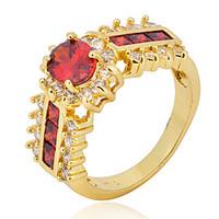 Size 6/7/8/9/10/11 High Quality Women Red Sapphire Rings 10KT Yellow Gold Filled Ring