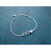 Silver Heart 8 Shape Chain Link Bracelet Jewelry