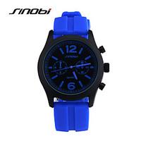 SINOBI Men\'s Sport Watch Wrist watch Water Resistant / Water Proof Sport Watch Quartz Silicone Band Blue