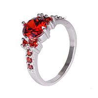 Size 6/7/8/9/10 High Quality Women Red Sapphire Rings 10KT White Gold Filled Ring