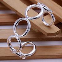 Silver Plated Bracelet Bangles Wedding/Party/Daily/Casual 1pc