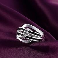 silver plated ring statement rings wedding party daily casual 1pc