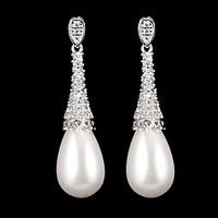 Silver Alloy With Cubic Zirconia Wedding Earrings