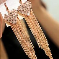 Simulated Diamond Heart Fashion Heart Golden Screen Color Jewelry