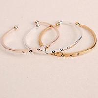 Simple LOVE Alloy Bracelet Bangles Daily / Casual 1pc Christmas Gifts