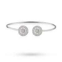 silver cubic zirconia torque bangle