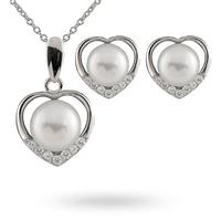 Silver Heart Cubic Zirconia & Pear Gift Set