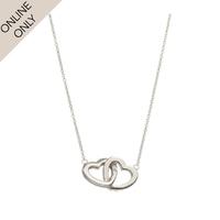 Silver Entwined Hearts Cubic Zirconia Pendant