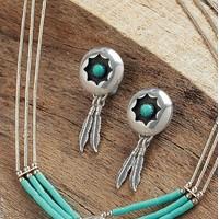 silver feather earrings