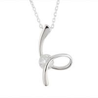 Silver cubic zirconia swirl pendant