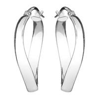 Silver twist hoop earrings