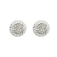 Silver 8mm crystal stud earrings