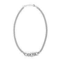 Silver mesh link necklace