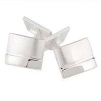 Silver rectangular polished cufflinks