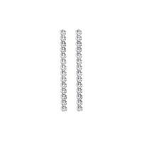 silver cubic zirconia tennis style drop earrings