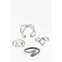 Silver Mixed 4 Ring Set - silver