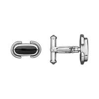 silver and whitby jet dodgem cufflinks