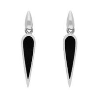 Silver and Whitby Jet Toscana Pear Drop Earrings